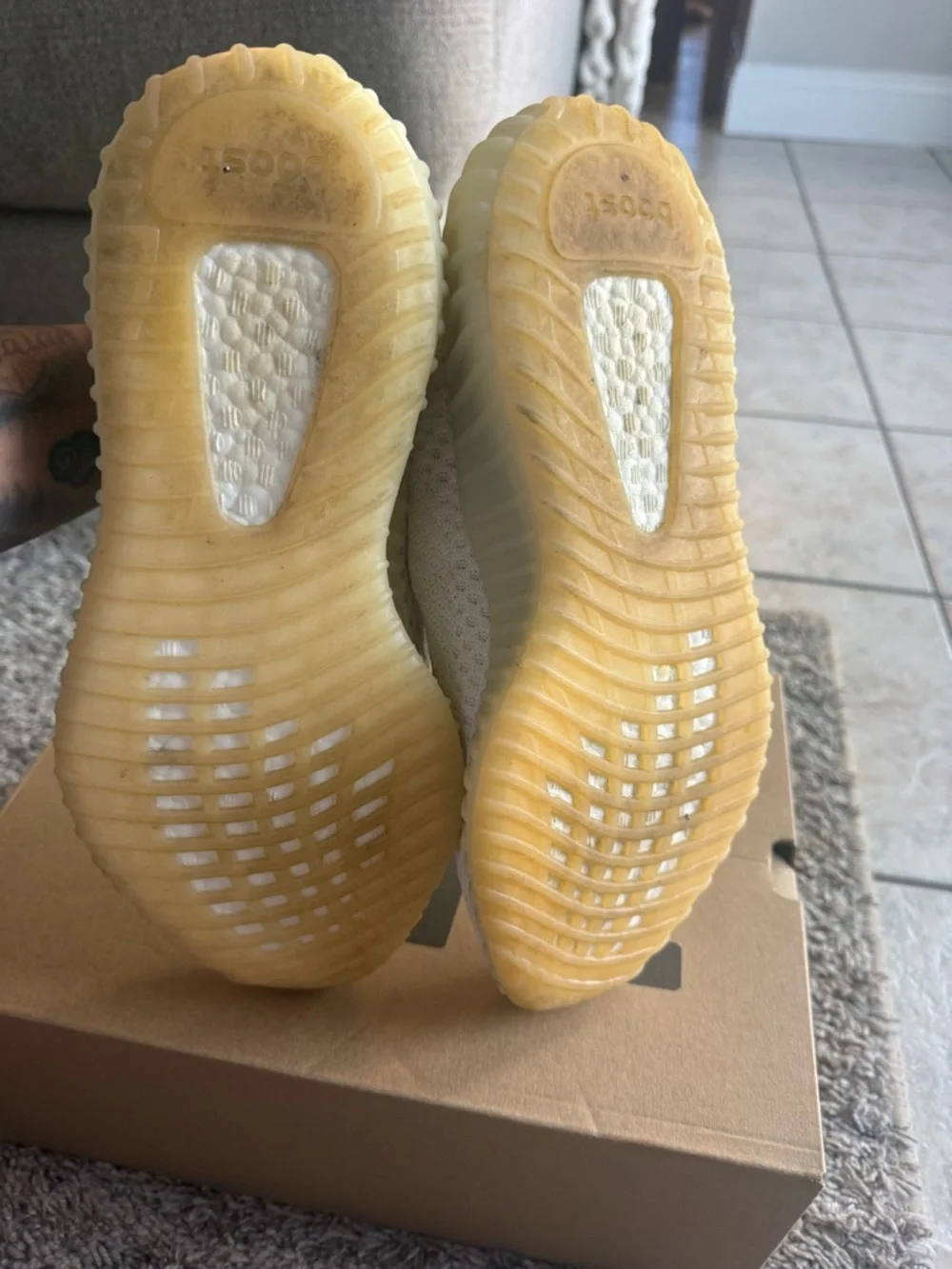 adidas Cream Yeezy-style Knit Sneakers